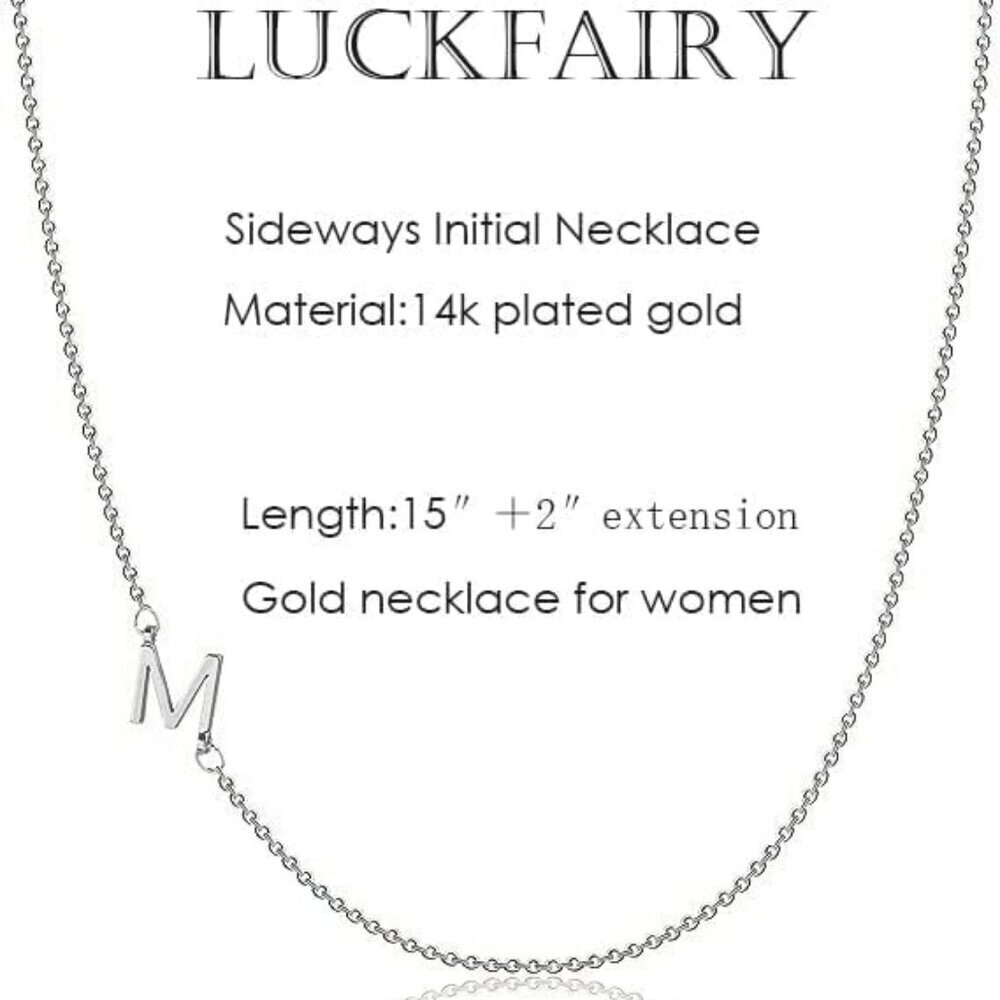 Silver Initial Necklace Sterling Silver Dainty Choker Personalized Gift - Picture 5 of 6
